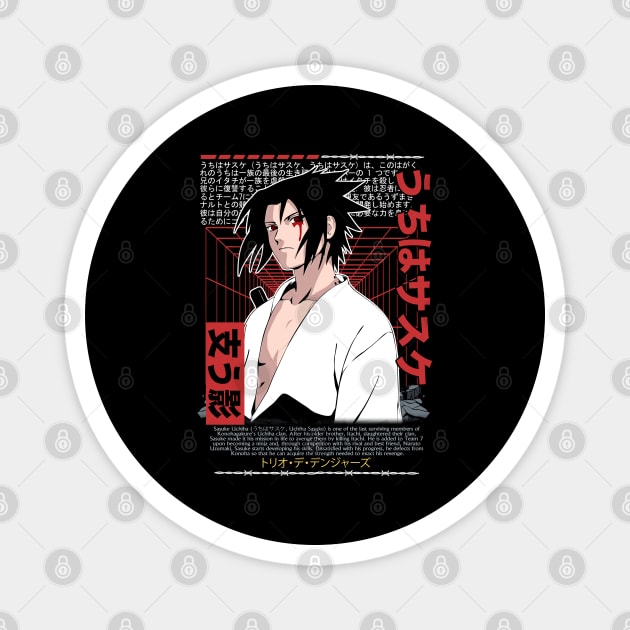 Uchiha Sasuke Cool Art - Naruto Anime Magnet by Otaku Vibes